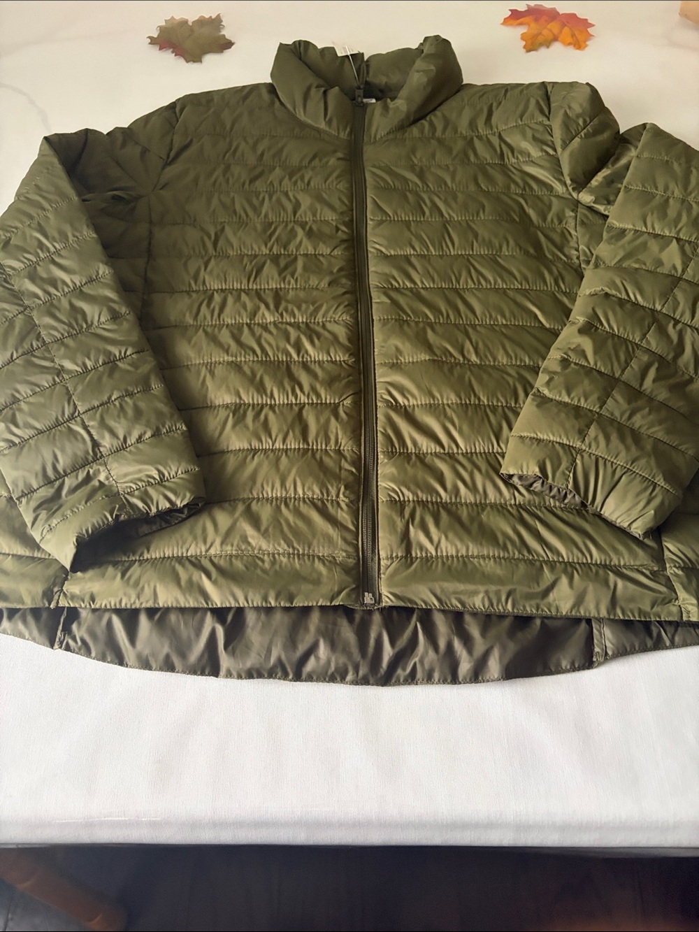 Old Navy Olive Quilted Packable Puffer Jacket
